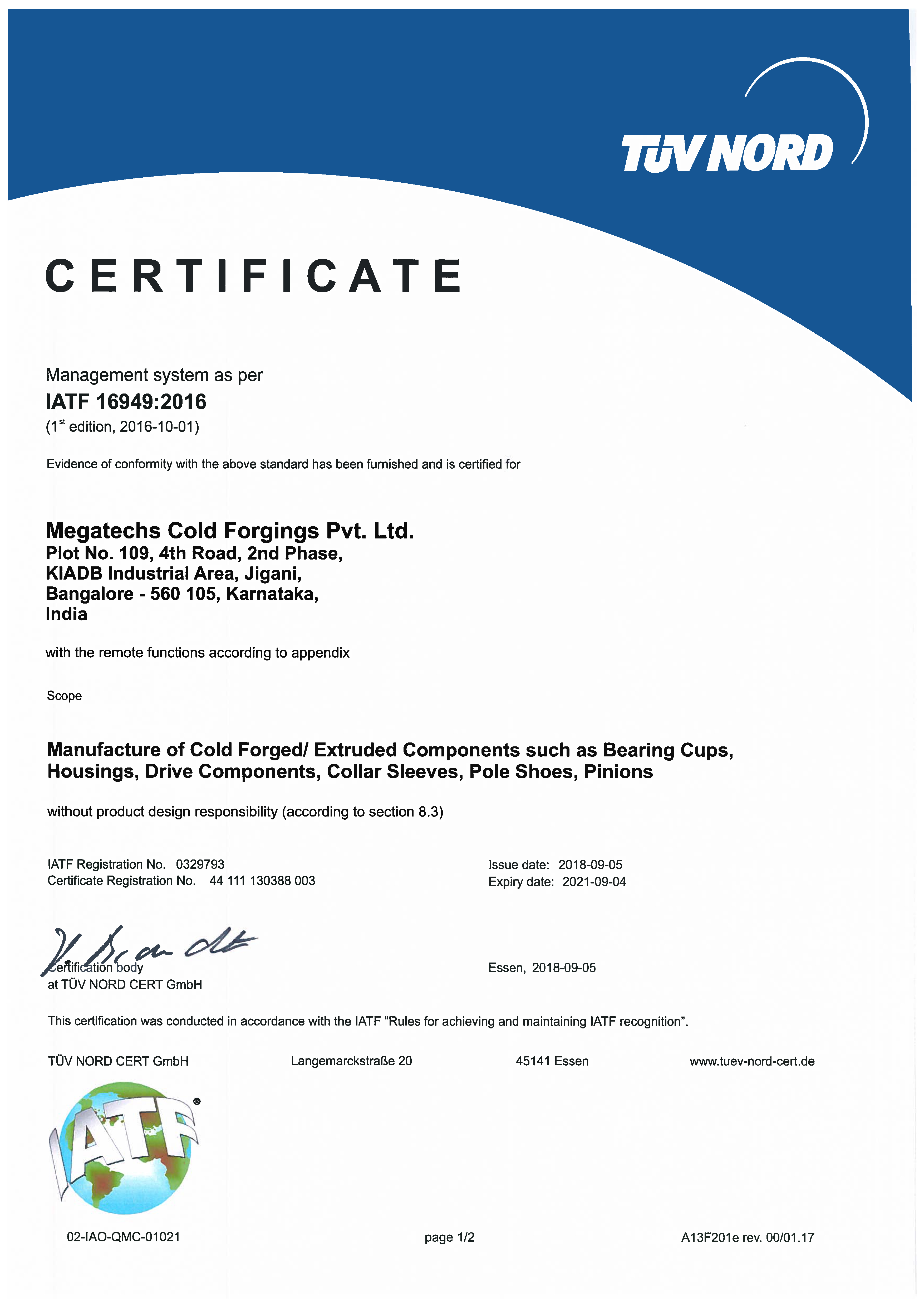 Megatechs IATF 16949 Certificate-1